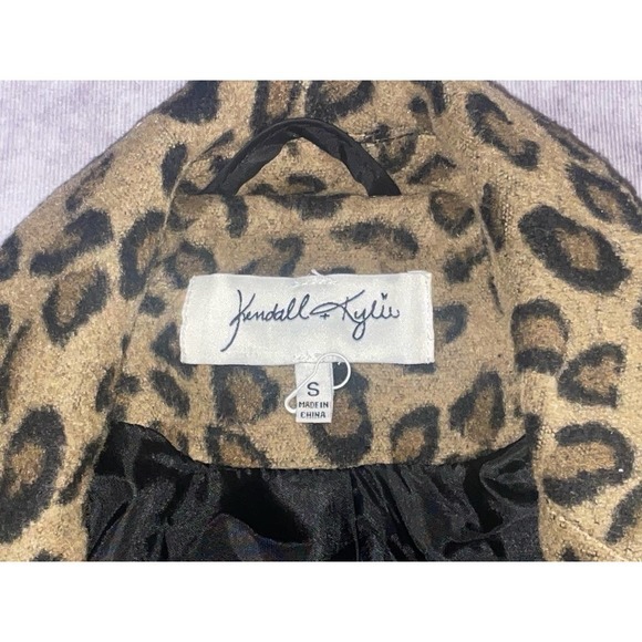 Kendall & Kylie Jenner Womens Size S Cheetah Print Pea Coat - Picture 3 of 5
